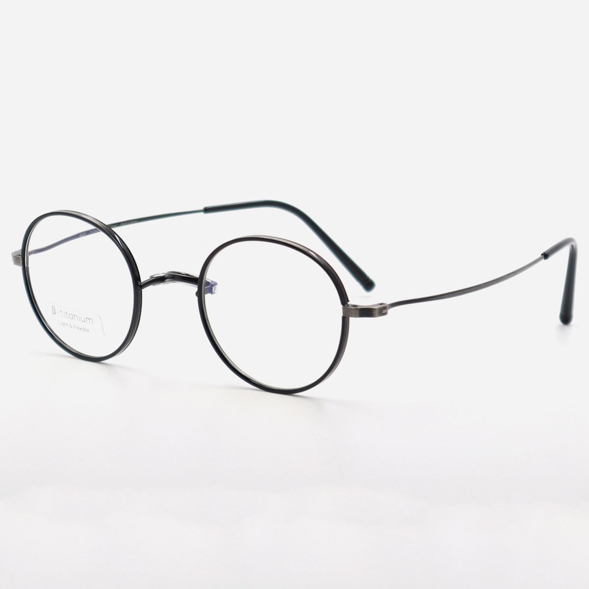 알로아이웨어(ALO EYEWEAR) [Nose Saddle] AL8206 0910M 노즈새들 티타늄 라운드 블랙/그레이 안경테