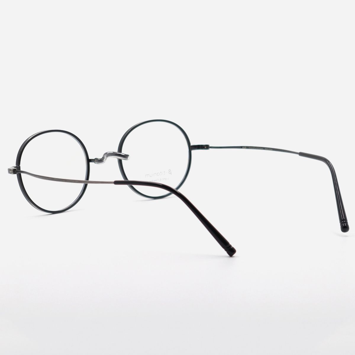 알로아이웨어(ALO EYEWEAR) [Nose Saddle] AL8206 0910M 노즈새들 티타늄 라운드 블랙/그레이 안경테