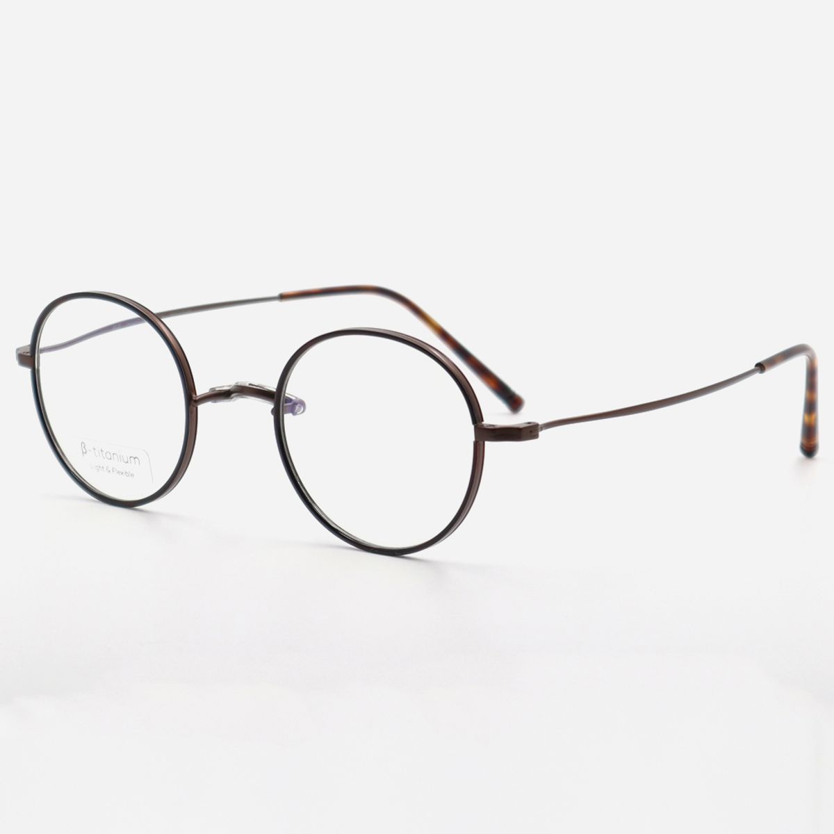 알로아이웨어(ALO EYEWEAR) [Nose Saddle] AL8206 1016M 노즈새들 티타늄 라운드 엔틱 브라운 안경테