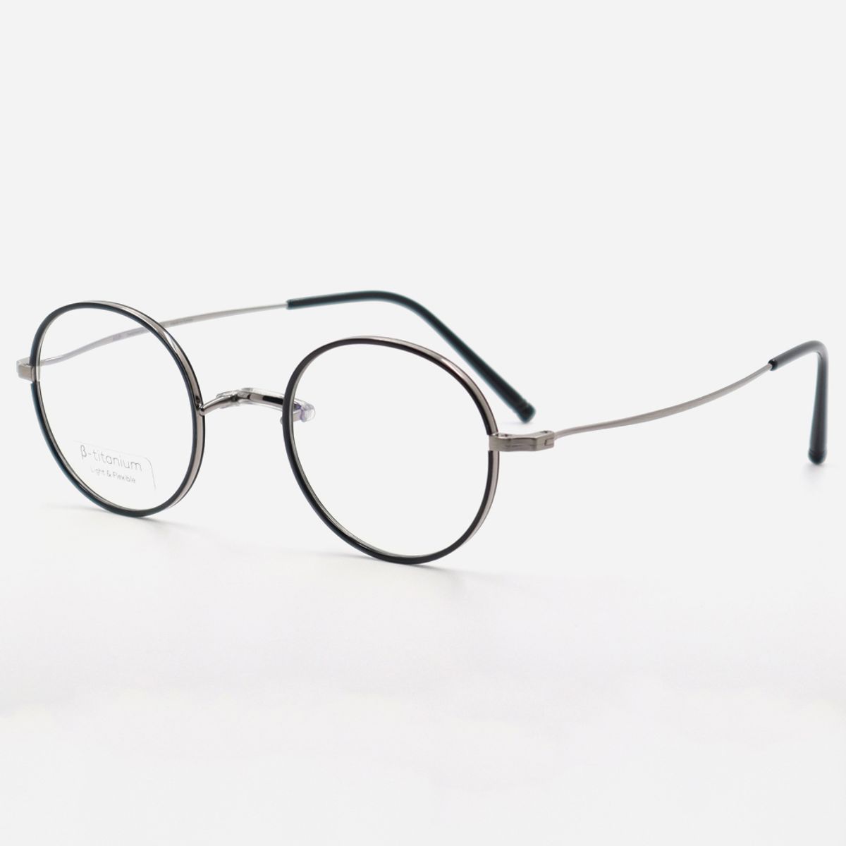 알로아이웨어(ALO EYEWEAR) [Nose Saddle] AL8206 1811M 노즈새들 티타늄 라운드 블랙/실버 안경테