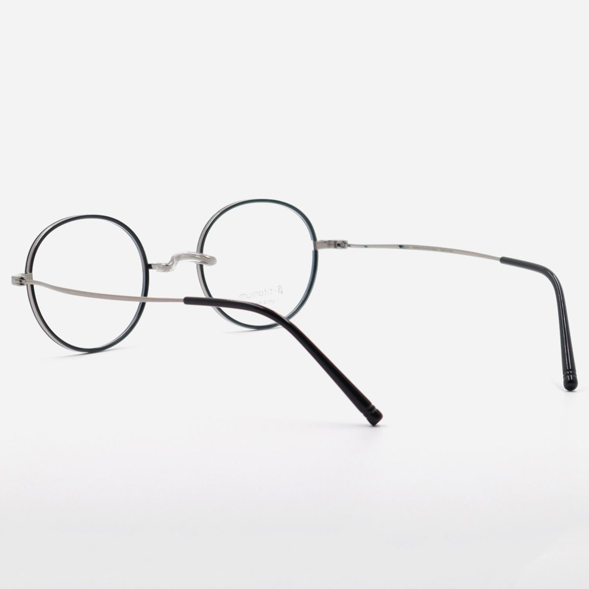 알로아이웨어(ALO EYEWEAR) [Nose Saddle] AL8206 1811M 노즈새들 티타늄 라운드 블랙/실버 안경테
