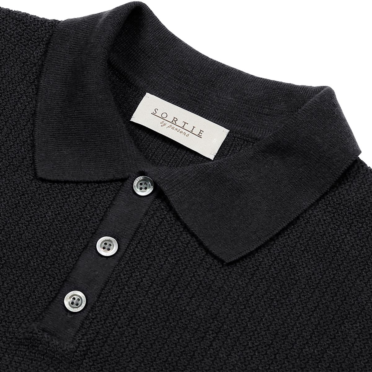 솔티(SORTIE) Texture Summer Polo Knit (Black)