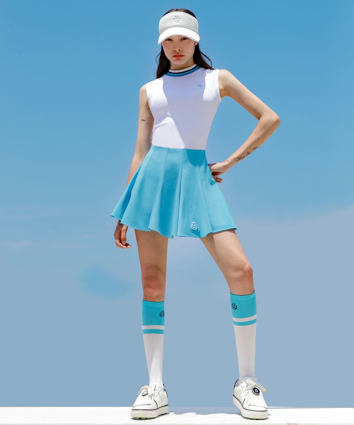 오베르 골프(OBER GOLF) 멀티 컬러 쿨링 슬리브리스 (화이트)