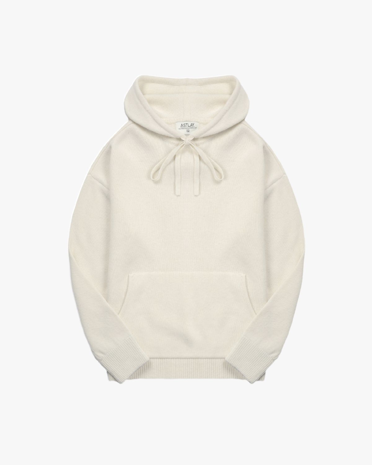 아스트레이(ASTLAY) Lambswool Hood Sweater (Cream/Navy)