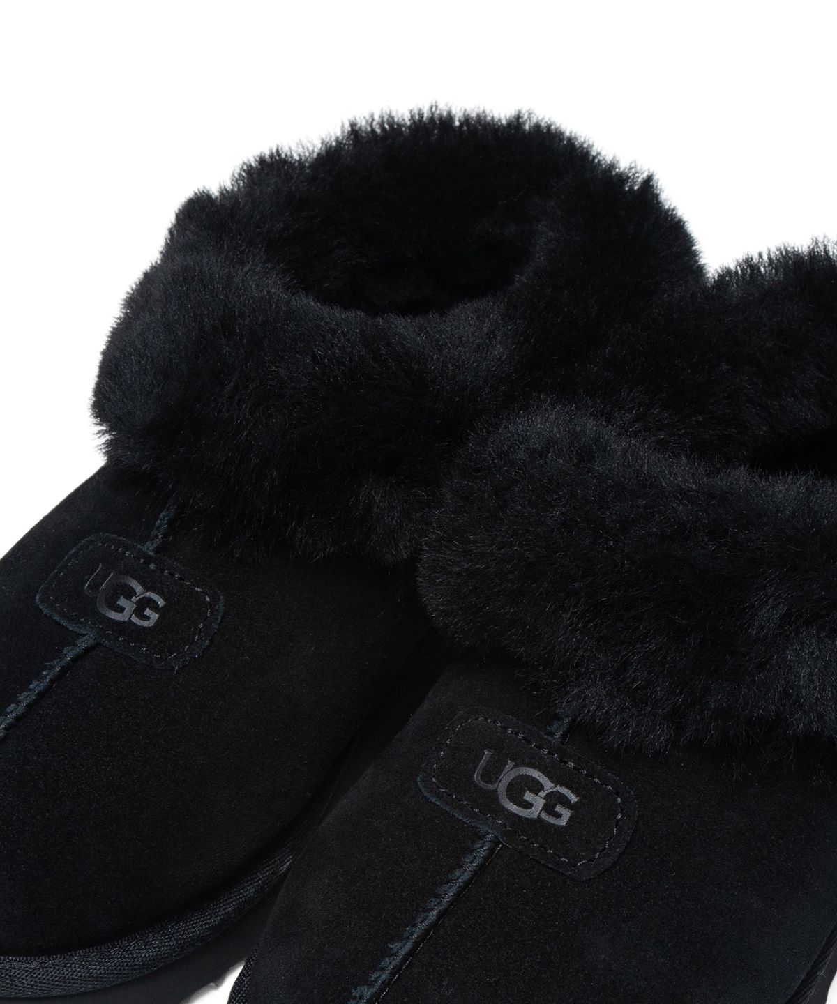 어그(UGG) [WOMEN] 퍼 카라 스웨이드 슬립온 슈즈 (타제트) - 블랙 / 1134810BLK