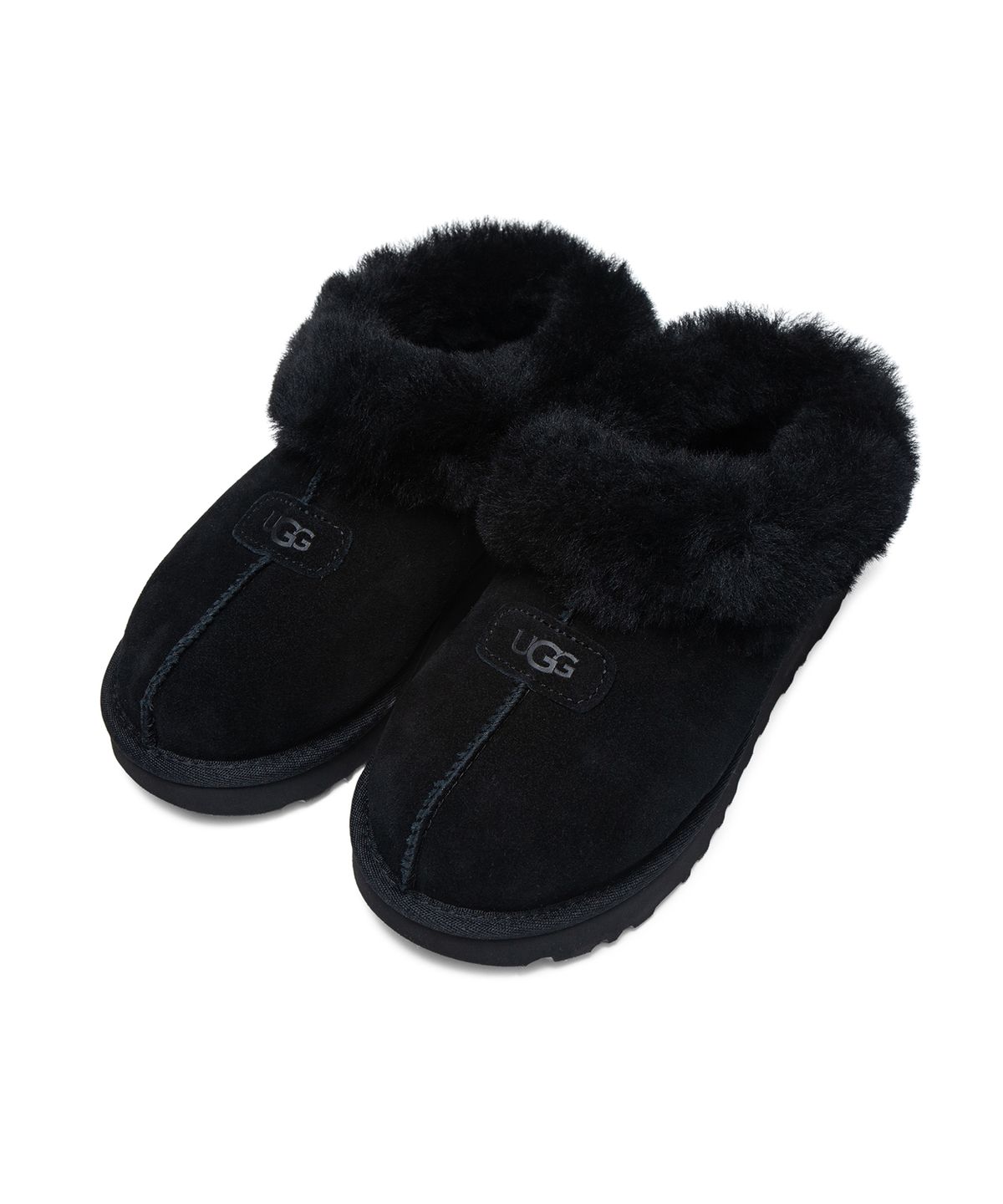 어그(UGG) [WOMEN] 퍼 카라 스웨이드 슬립온 슈즈 (타제트) - 블랙 / 1134810BLK