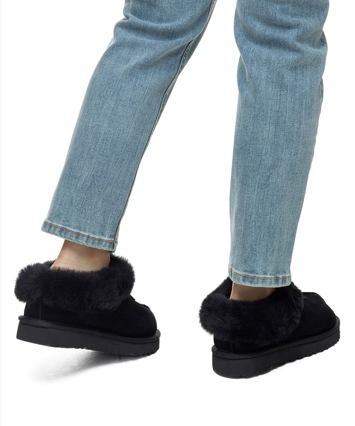어그(UGG) [WOMEN] 퍼 카라 스웨이드 슬립온 슈즈 (타제트) - 블랙 / 1134810BLK