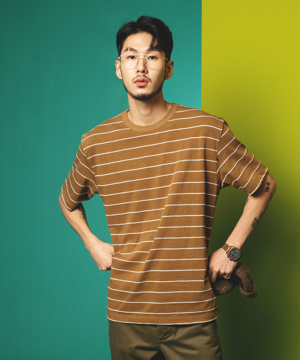 올드비(OLDBE) ATT 코튼 30S 2PLY 바스크 셔츠 코카 모카