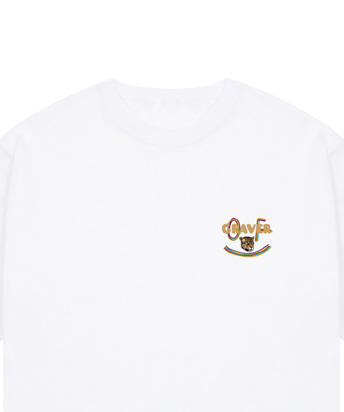 그레이버(GRAVER) [UNISEX]스몰 멀티컬러 스마일 레오파드 반팔티_화이트