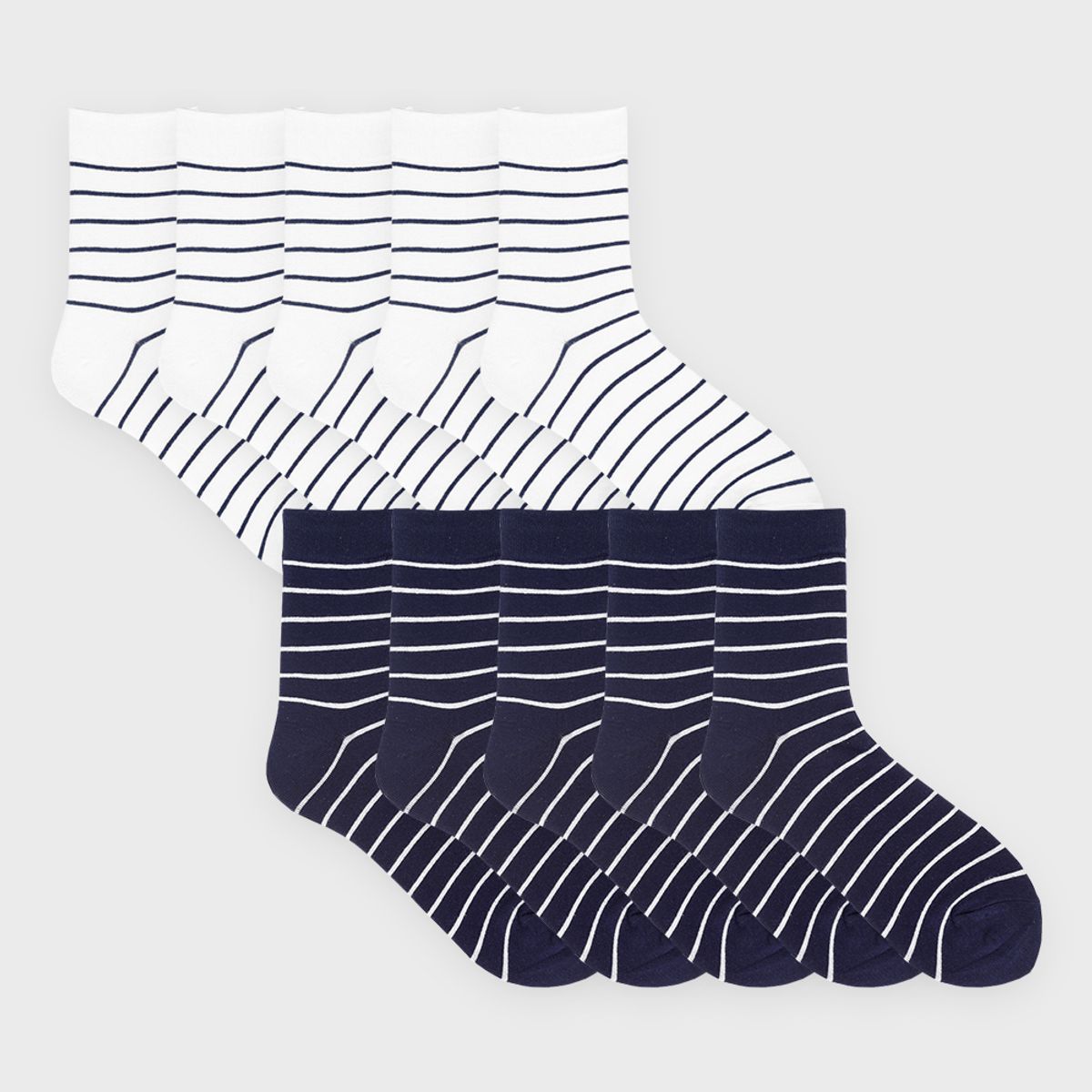 삭스에이(SOCKSA) [10PACK] 베이직 200N 심플링글 스트라이프 긴양말
