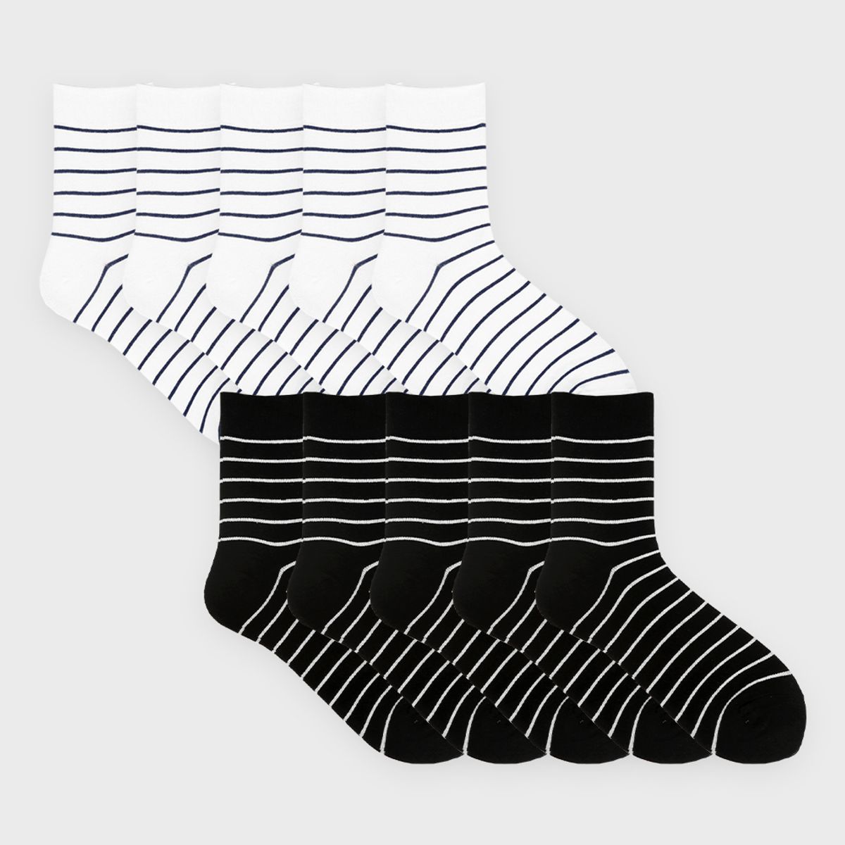 삭스에이(SOCKSA) [10PACK] 베이직 200N 심플링글 스트라이프 긴양말