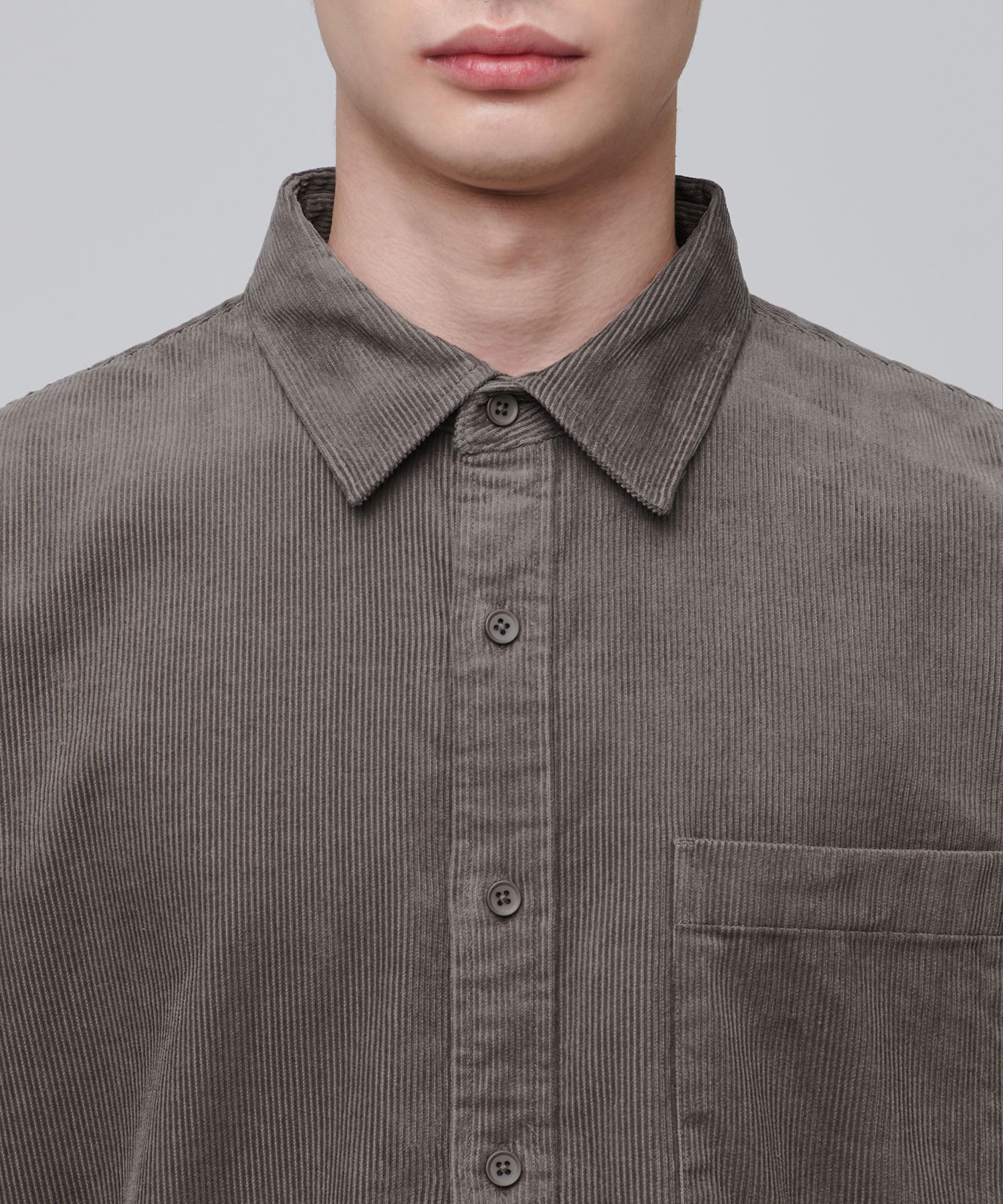 ★MUSINSA STANDARD★ Oversized corduroy shirt dark grey MMBS MUSINSA | MUSINSA STANDARD Oversized Corduroy Shirt [Dark Grey]