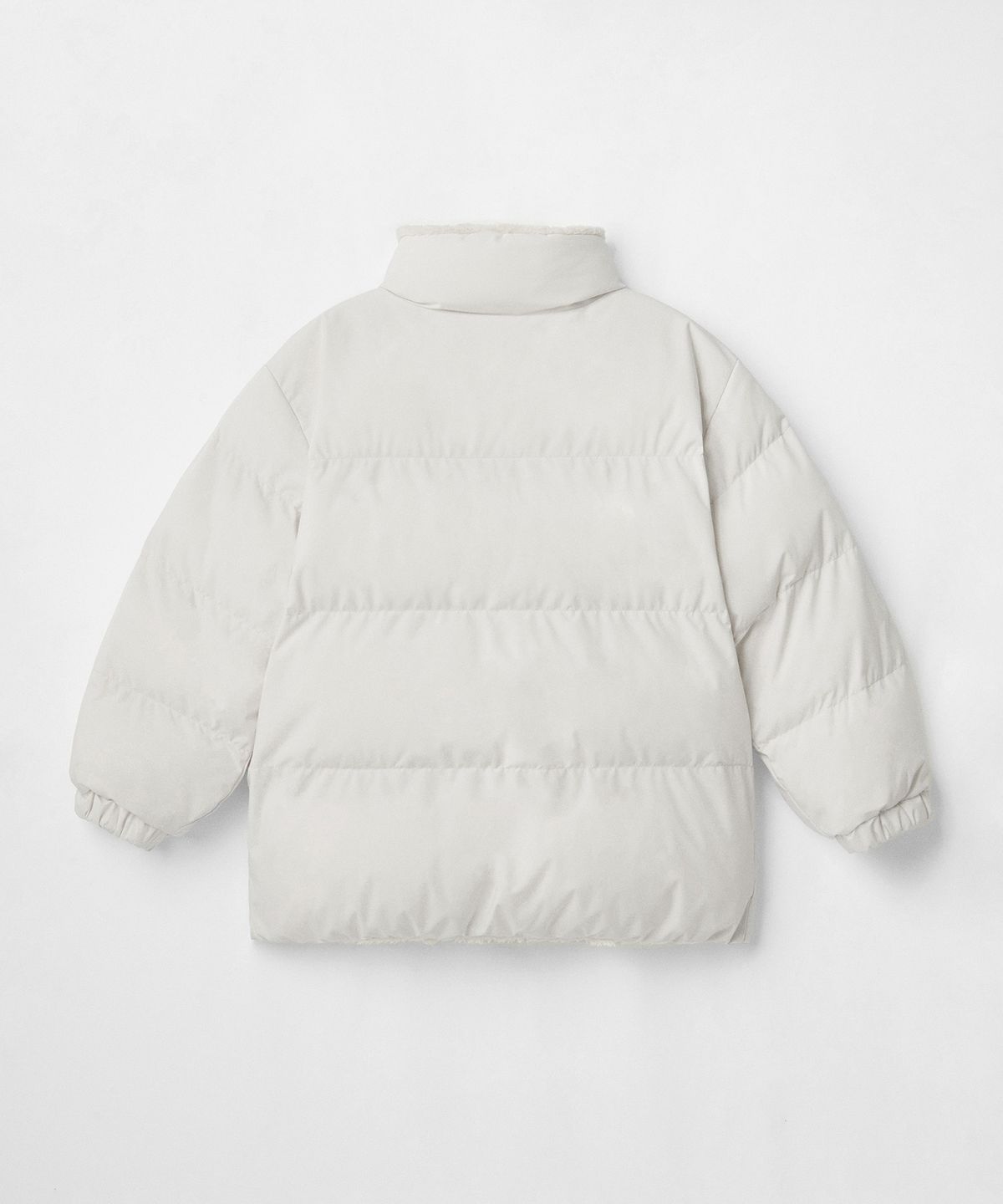 무신사 스탠다드 키즈(MUSINSA STANDARD KIDS) 데일리 푸퍼 리버서블 플리스 숏 패딩 재킷 [크림/크림]