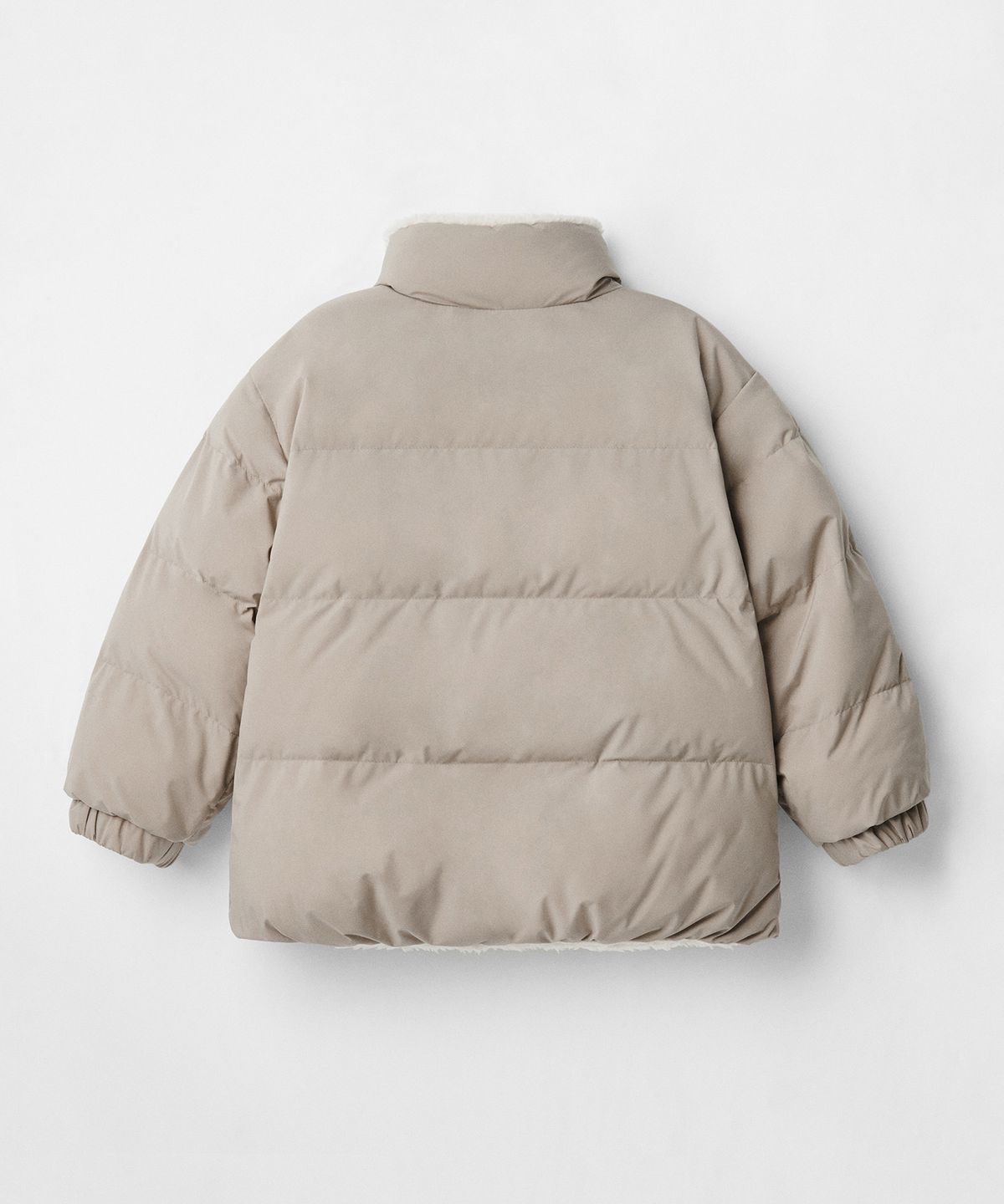 무신사 스탠다드 키즈(MUSINSA STANDARD KIDS) 데일리 푸퍼 리버서블 플리스 숏 패딩 재킷 [더스티 베이지/크림]