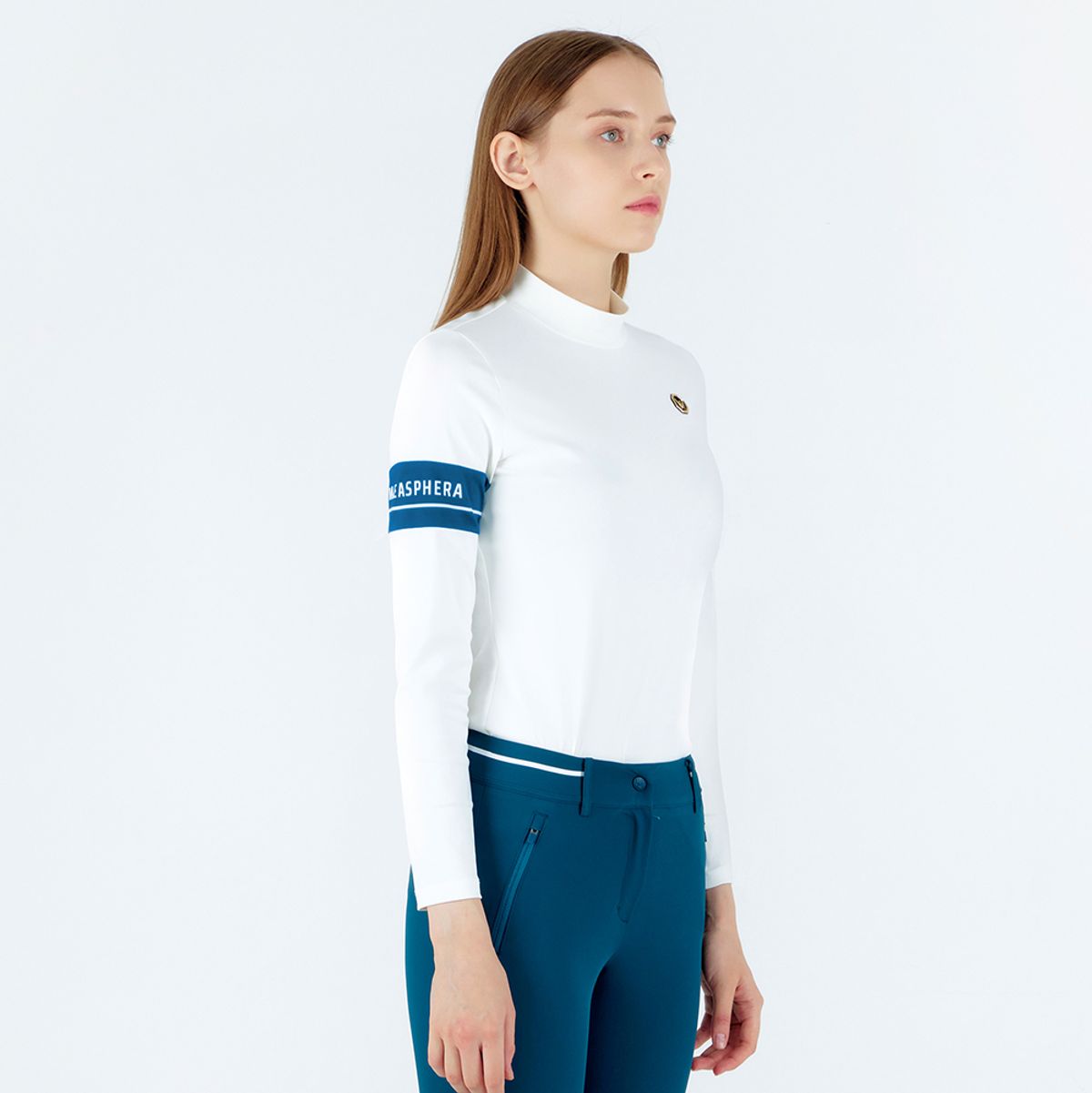 미스페라(MEASPHERA) WOMEN SLIM-FIT ARM POINT T-SHIRT WHITE