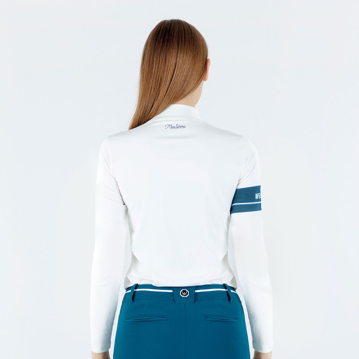 미스페라(MEASPHERA) WOMEN SLIM-FIT ARM POINT T-SHIRT WHITE