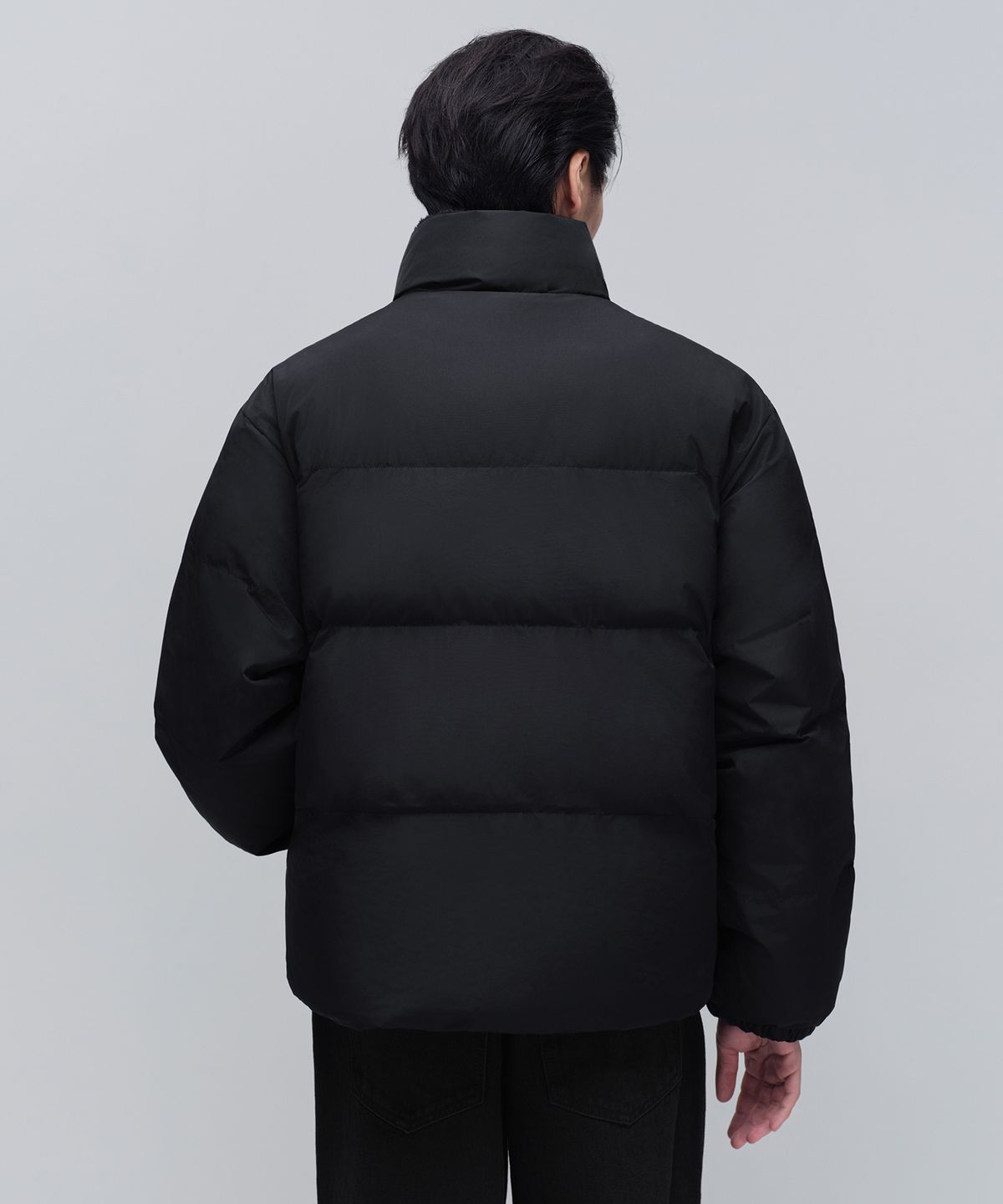 무신사 스탠다드(MUSINSA STANDARD) 데일리 푸퍼 리버서블 플리스 숏 패딩 재킷 [블랙/블랙]