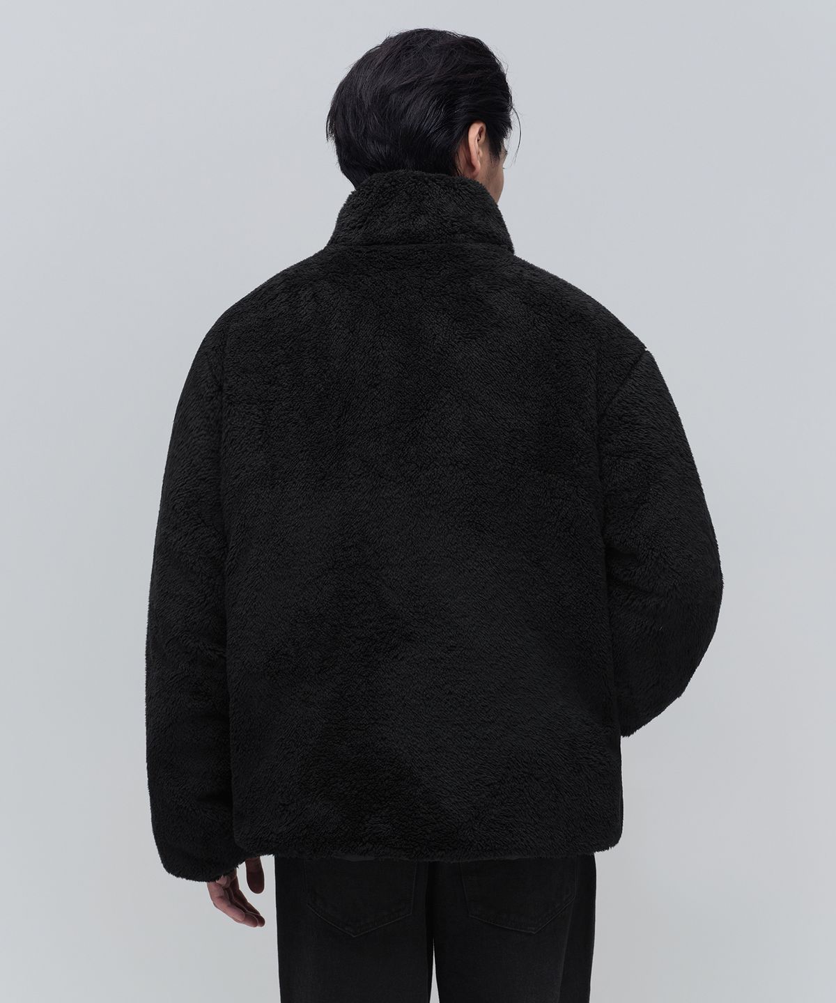 무신사 스탠다드(MUSINSA STANDARD) 데일리 푸퍼 리버서블 플리스 숏 패딩 재킷 [블랙/블랙]
