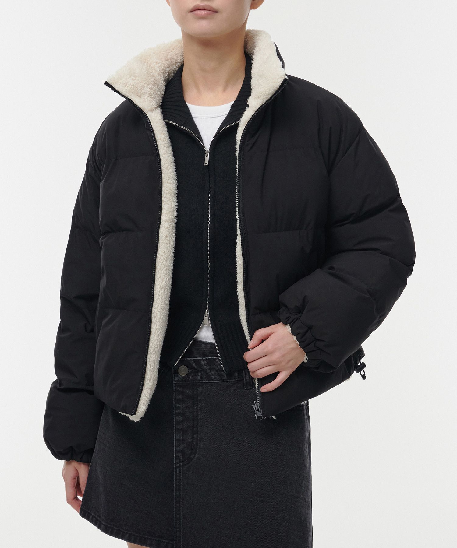 MUSINSA | MUSINSA STANDARD Glossy Ripstop Down Puffer Short