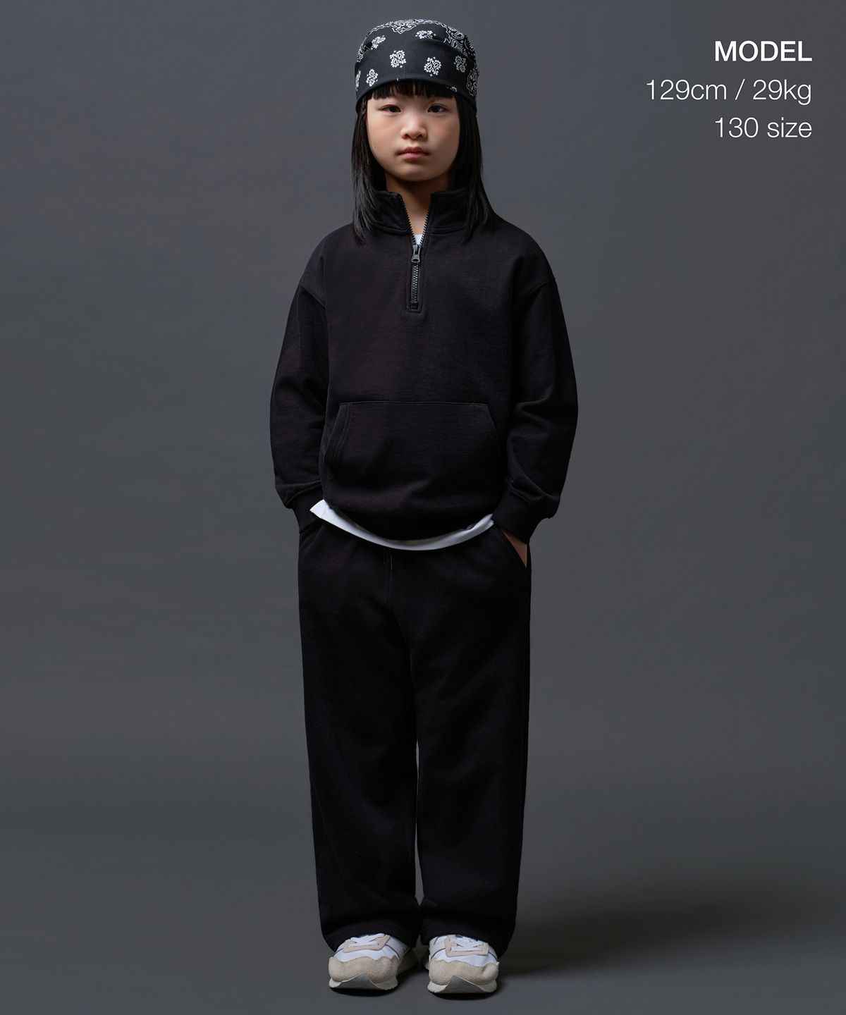 무신사 스탠다드 키즈(MUSINSA STANDARD KIDS) 라운지 스웨트 팬츠 [블랙]