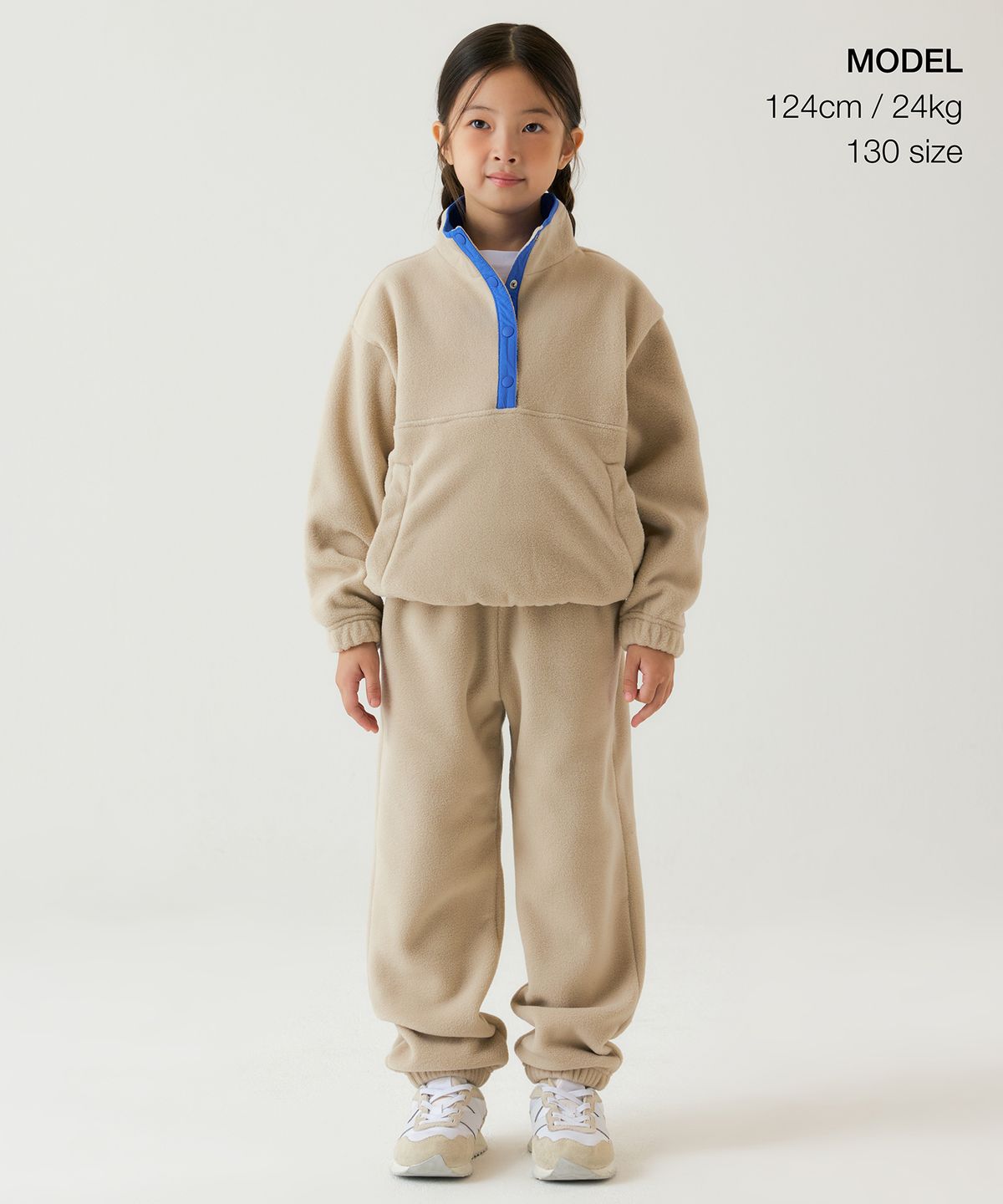 무신사 스탠다드 키즈(MUSINSA STANDARD KIDS) 폴라 플리스 스웨트 팬츠 [더스티 베이지]