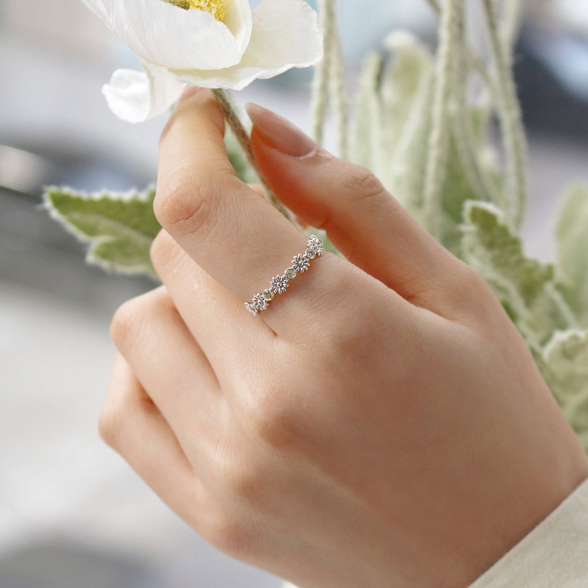 47베이지(47BAG) 925 Silver Edelin Stack Ring/ 에델린