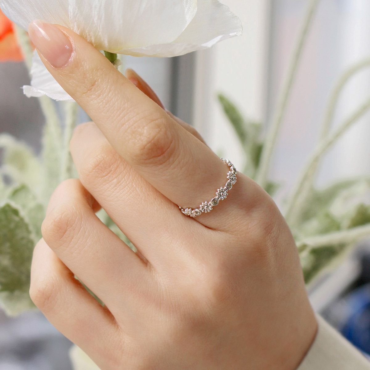 47베이지(47BAG) 925 Silver Edelin Stack Ring/ 에델린