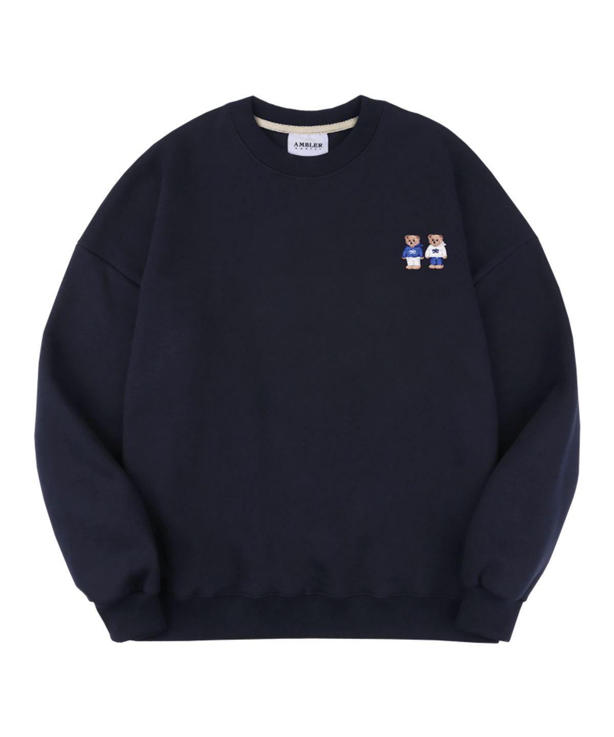 엠블러(AMBLER) [패키지 세트] Twinlook bear 오버핏 맨투맨 티셔츠 AMM918