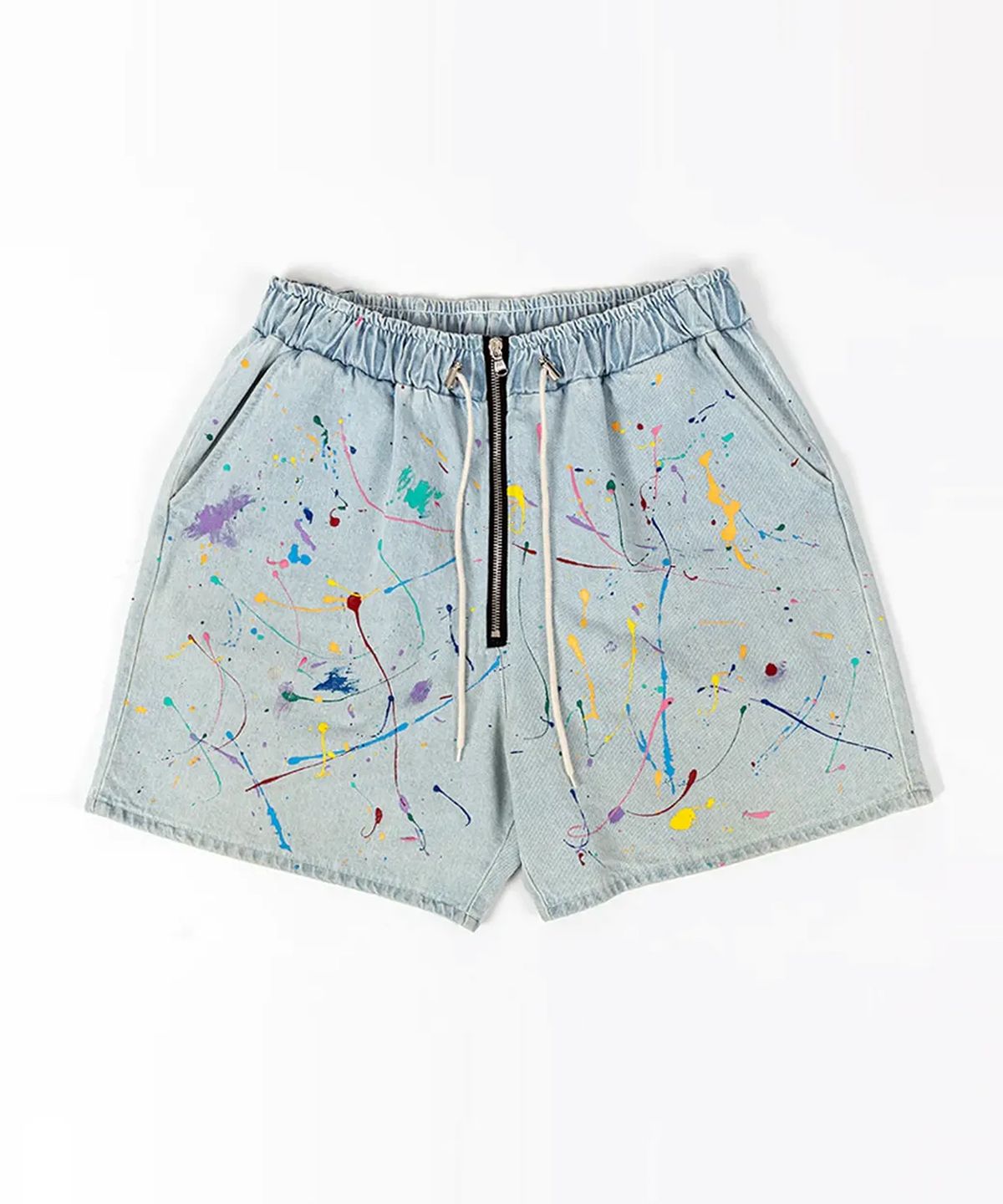스트라이크(STRIKE) Graffiti Art Light Denim Shorts (RELAX)