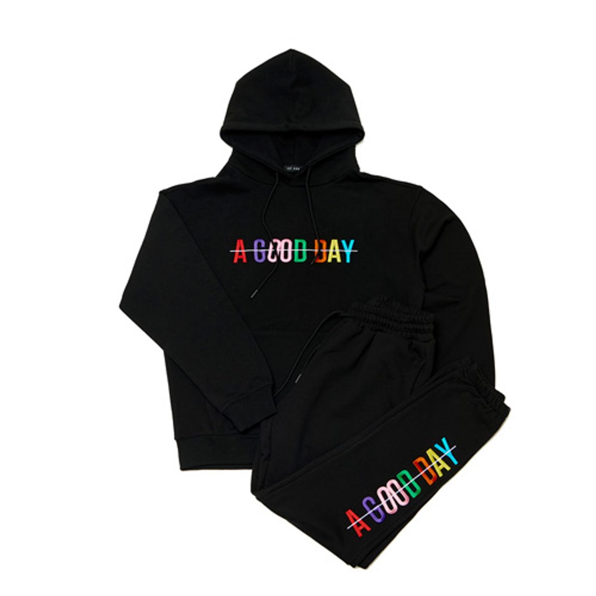 어굿데이(AGOODDAY) AGD 레인보우 트레이닝팬츠 (블랙)