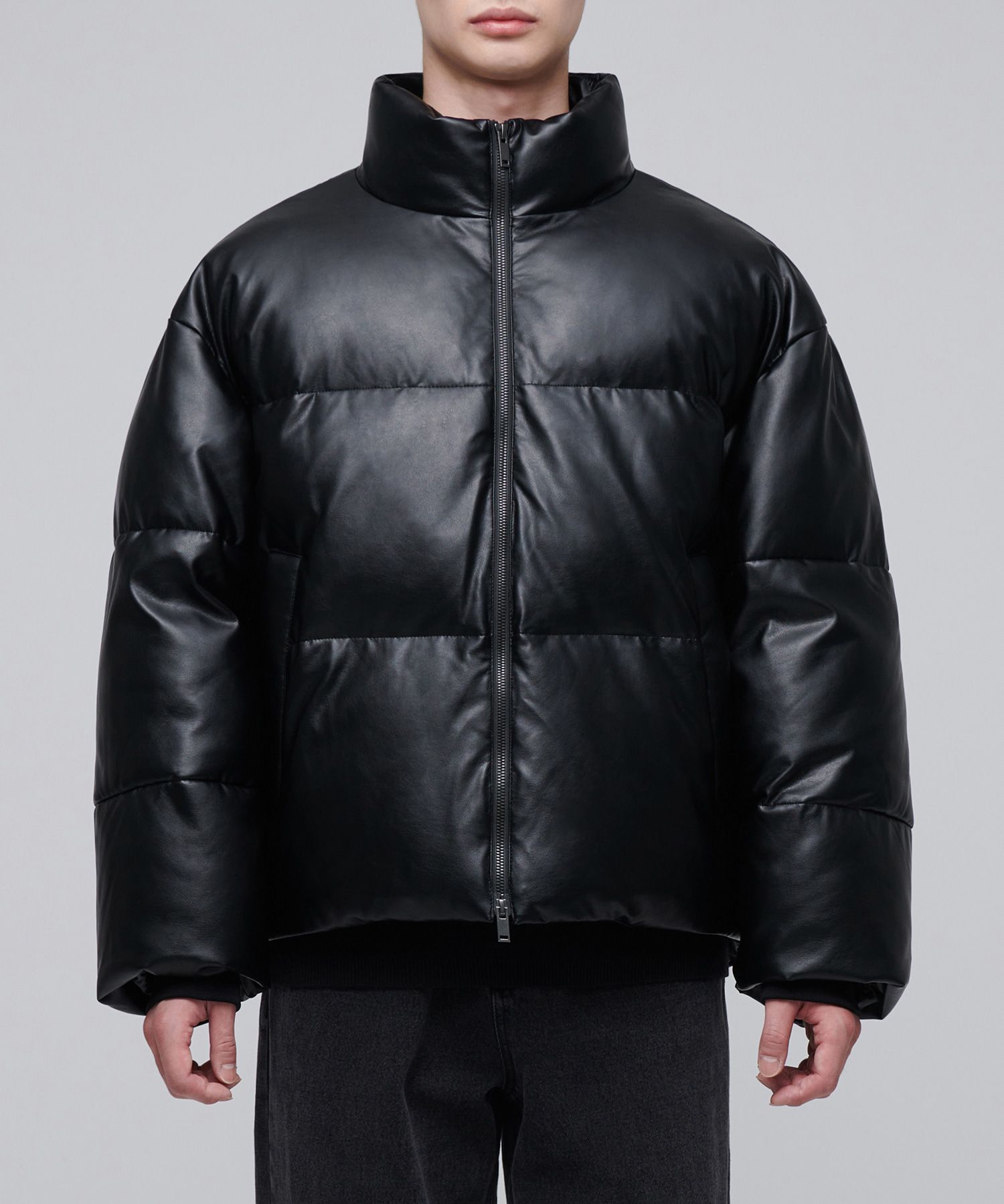 MUSINSA公式 | MUSINSA STANDARD Vegan Leather Puffer Short Padded