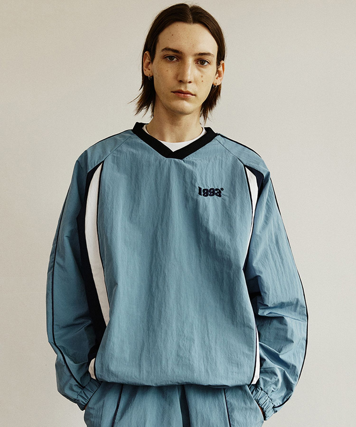●1993STUDIO●VINTAGE PIPING WINDBREAKER 男女兼用 大人気 MUSINSA公式 | 1993STUDIO Vintage Piping Windbreaker_Blue