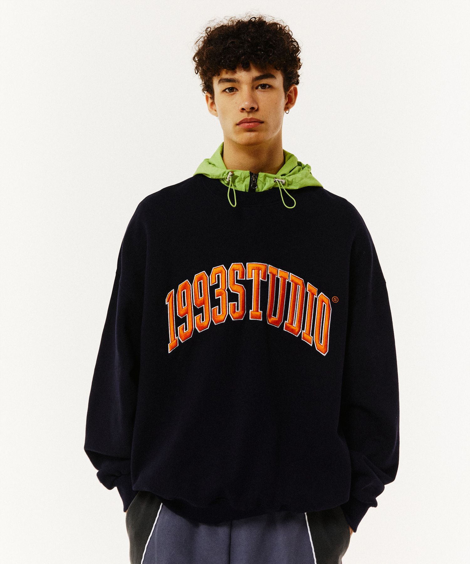 【1993studio】 Authentic Arch Logo Sweatshirt /追跡付 MUSINSA公式 | 1993STUDIO Authentic Arch Logo Sweatshirt_Navy