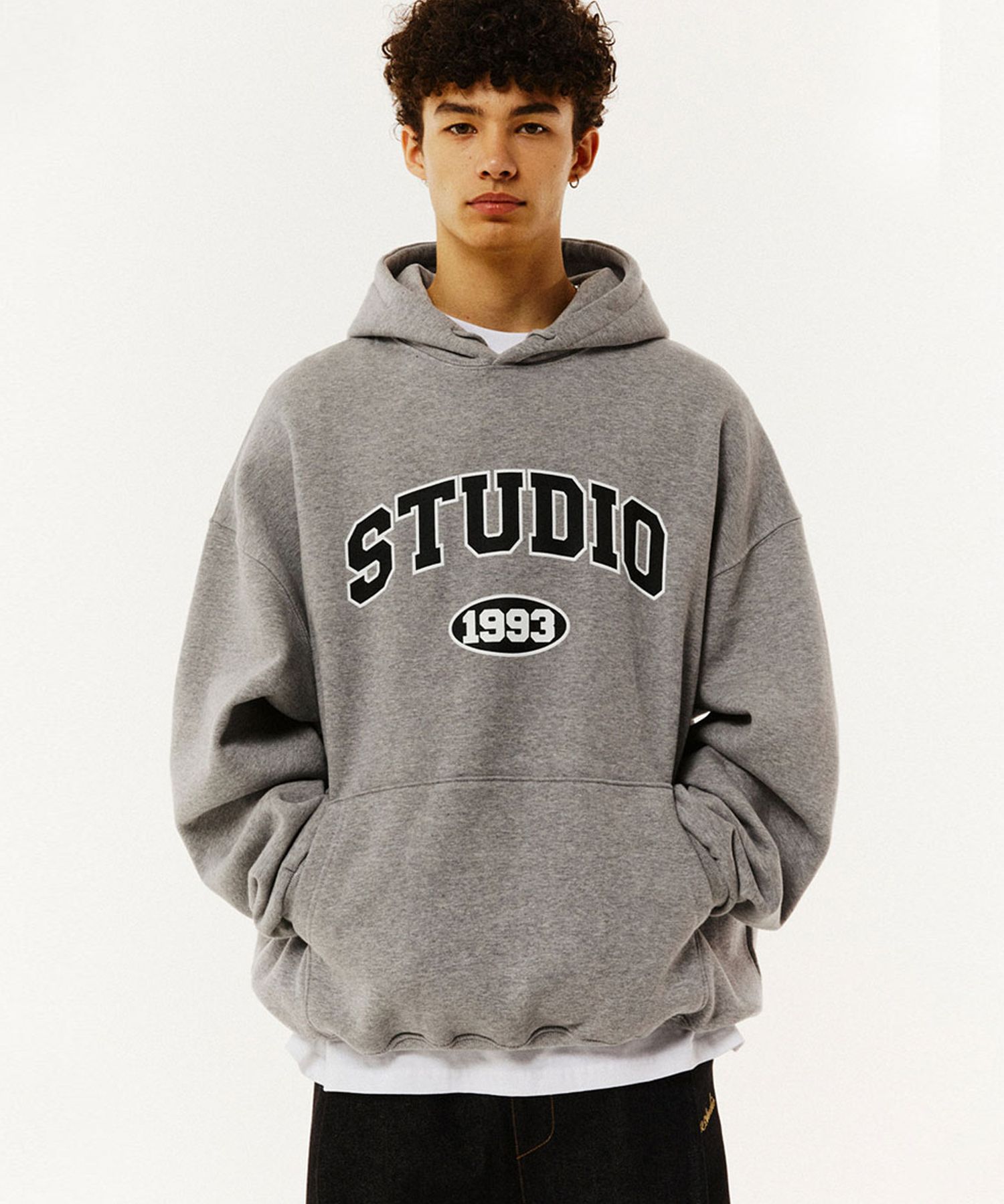 MUSINSA | 1993STUDIO studio arch logo Hoodie_grey