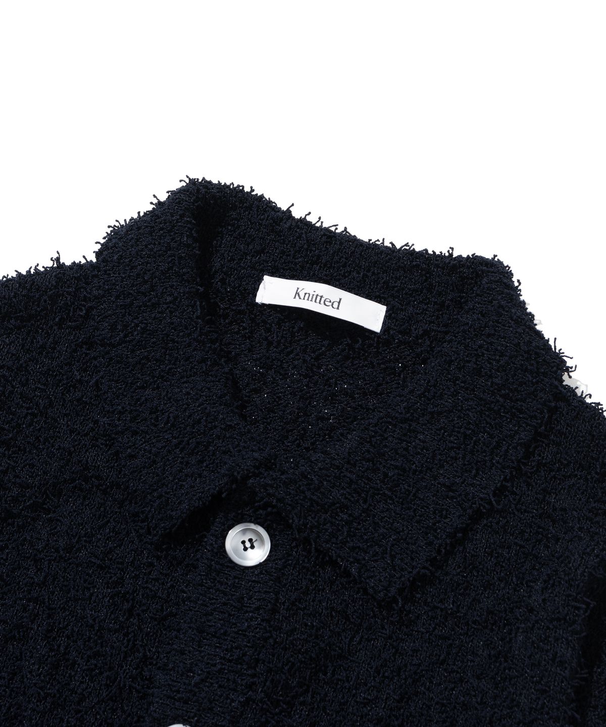 니티드(KNITTED) 테일 카라 가디건 BLACK