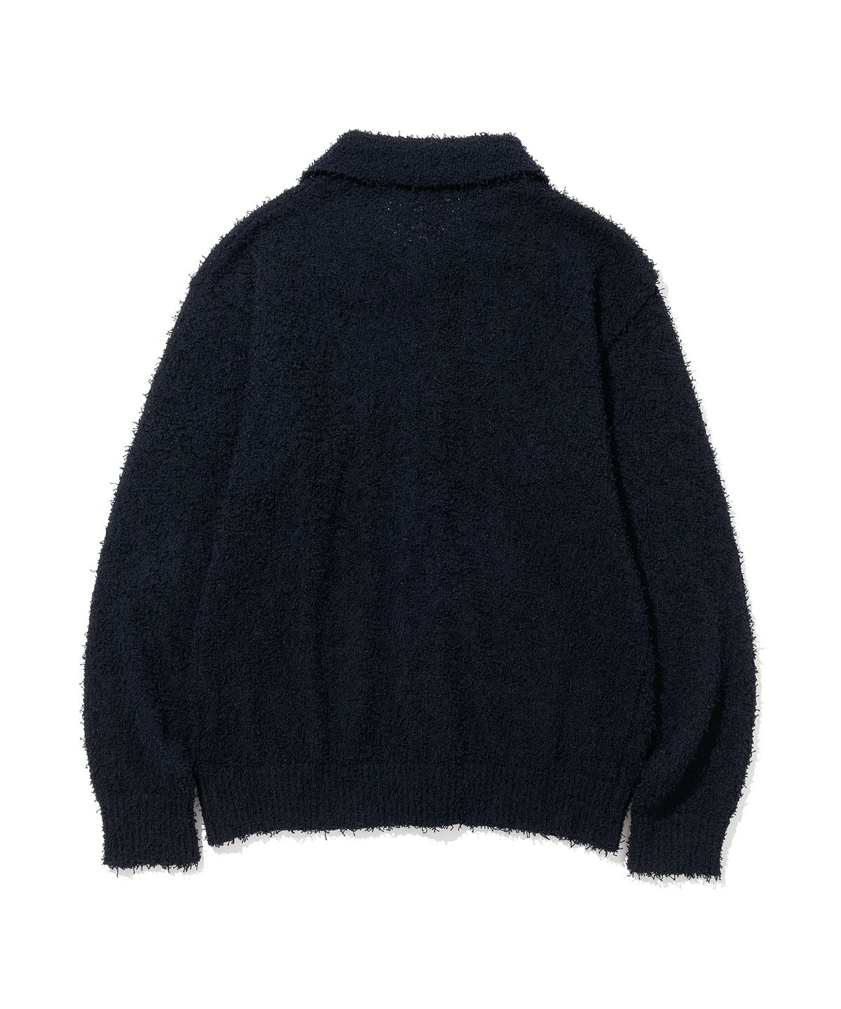 니티드(KNITTED) 테일 카라 가디건 BLACK
