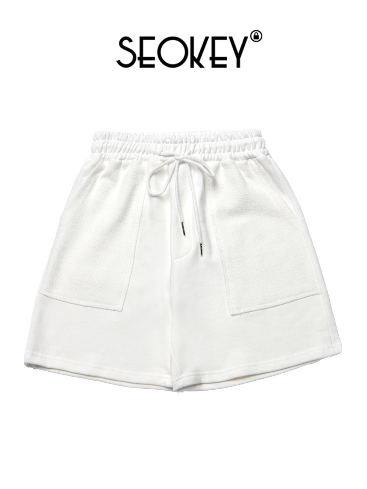 서키(SEOKEY) 포켓 스웻 숏 팬츠(오프화이트)(남녀공용)