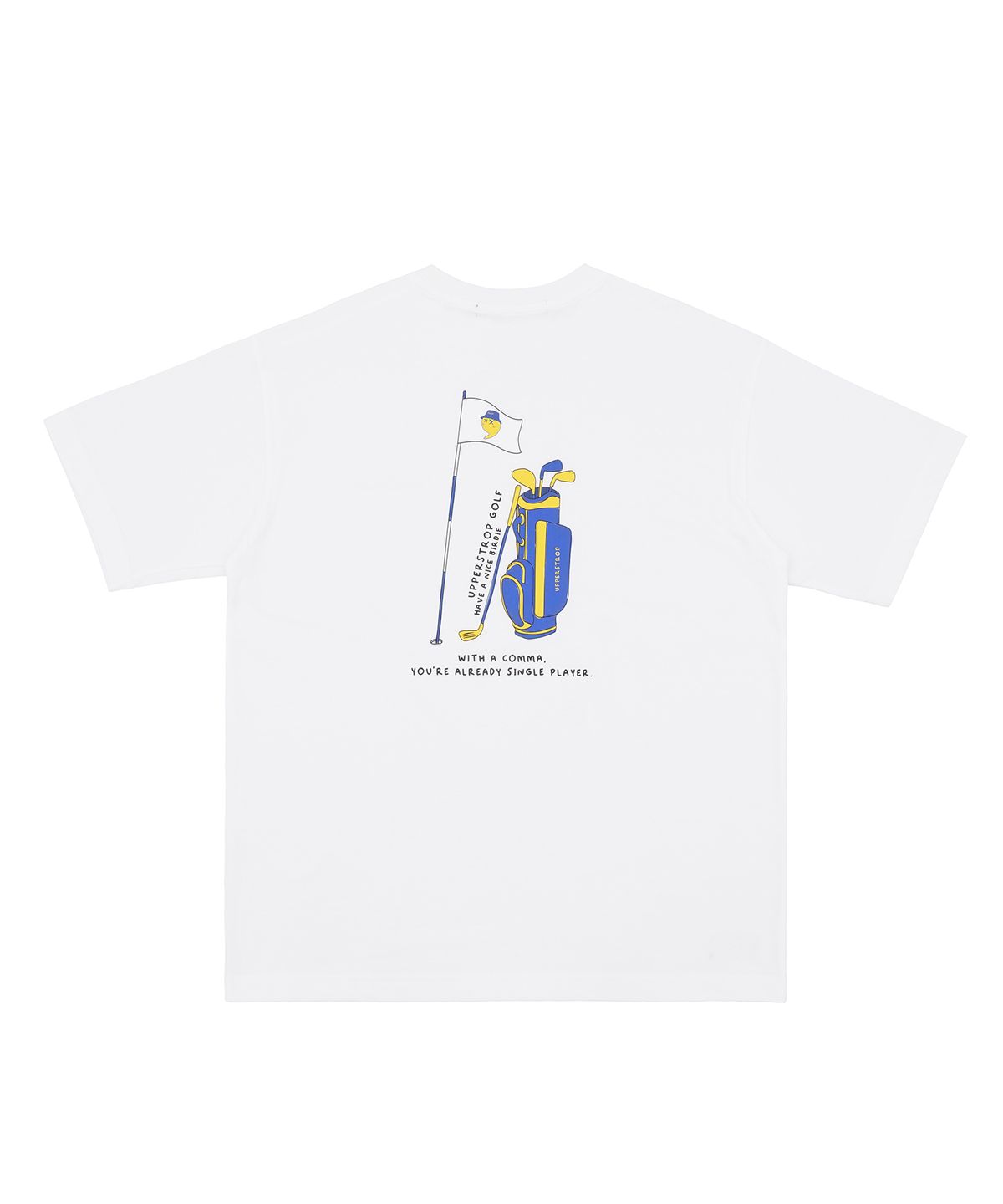어퍼스트롭 골프(UPPERSTROP GOLF) [UP9060] UPST GOLF 레트로 드로잉 그래픽 티셔츠 화이트