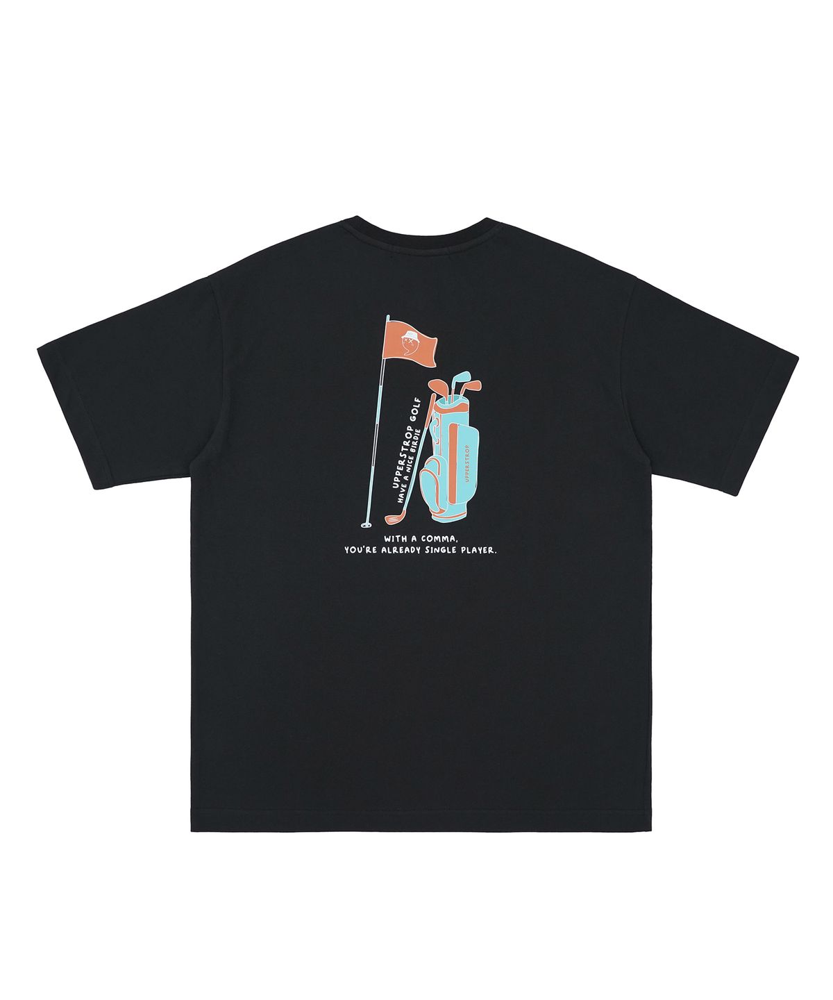 어퍼스트롭 골프(UPPERSTROP GOLF) [UP9061] UPST GOLF 레트로 드로잉 그래픽 티셔츠 블랙