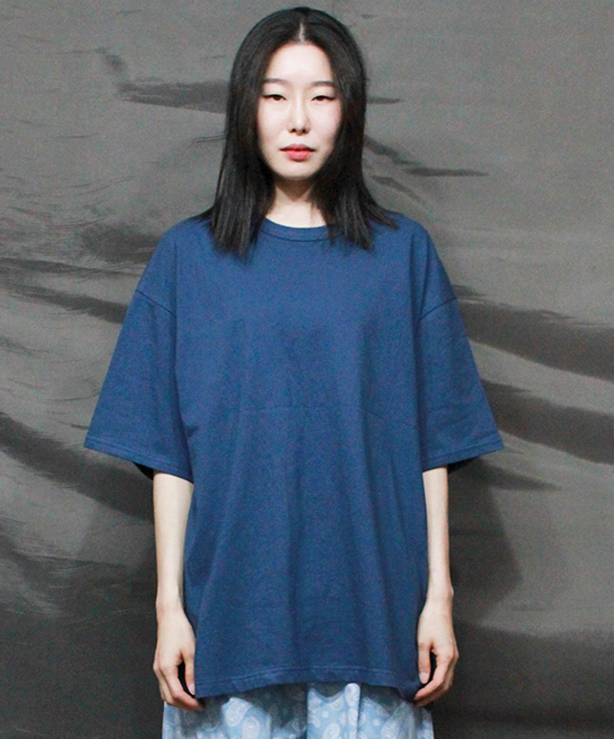 드마크(DEMARC) 박스핏 무지 반팔 티셔츠 딥 블루