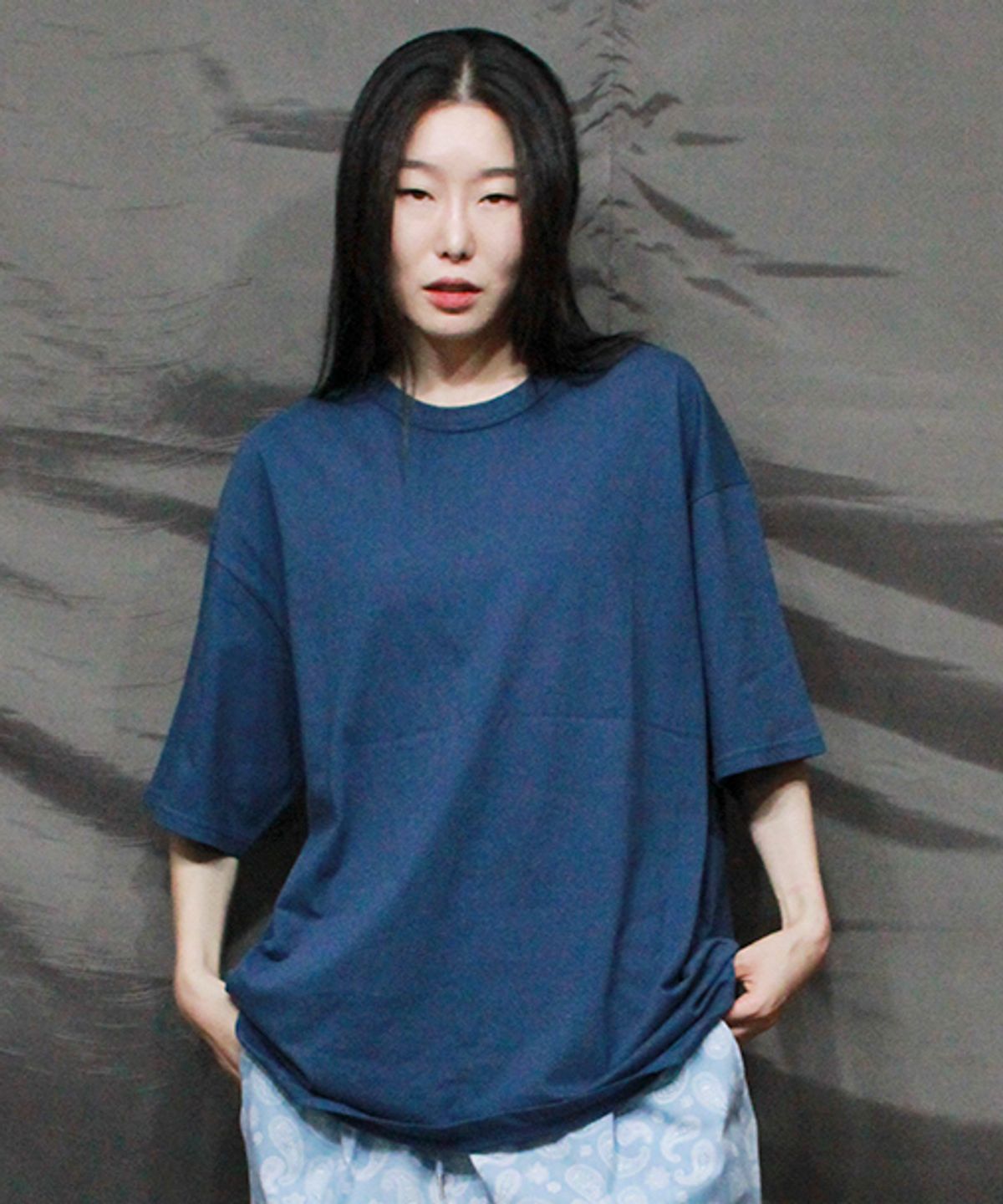 드마크(DEMARC) 박스핏 무지 반팔 티셔츠 딥 블루