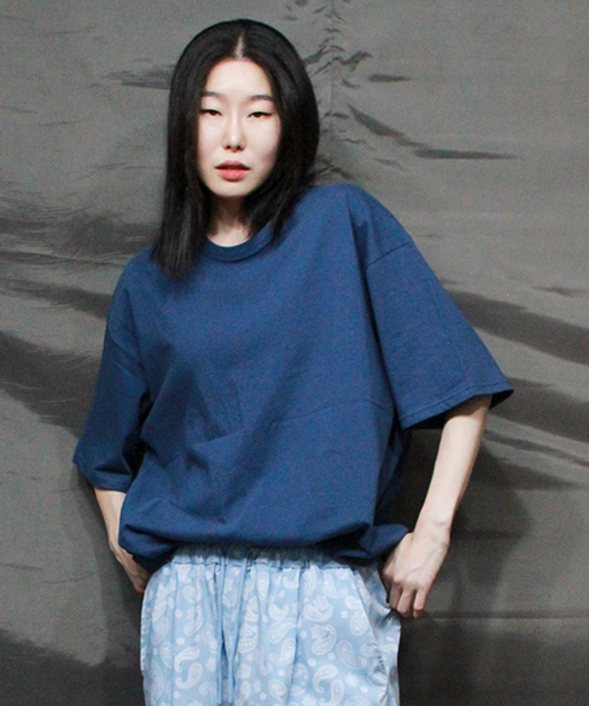 드마크(DEMARC) 박스핏 무지 반팔 티셔츠 딥 블루