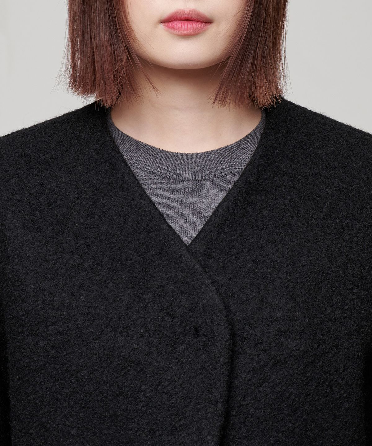 무신사 스탠다드 우먼(MUSINSA STANDARD WOMAN) 우먼즈 부클레 칼라리스 재킷 [블랙]