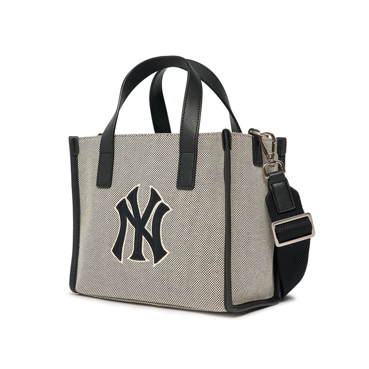 엠엘비(MLB) 베이직 빅로고 캔버스 스몰 토트백 NY (Black)