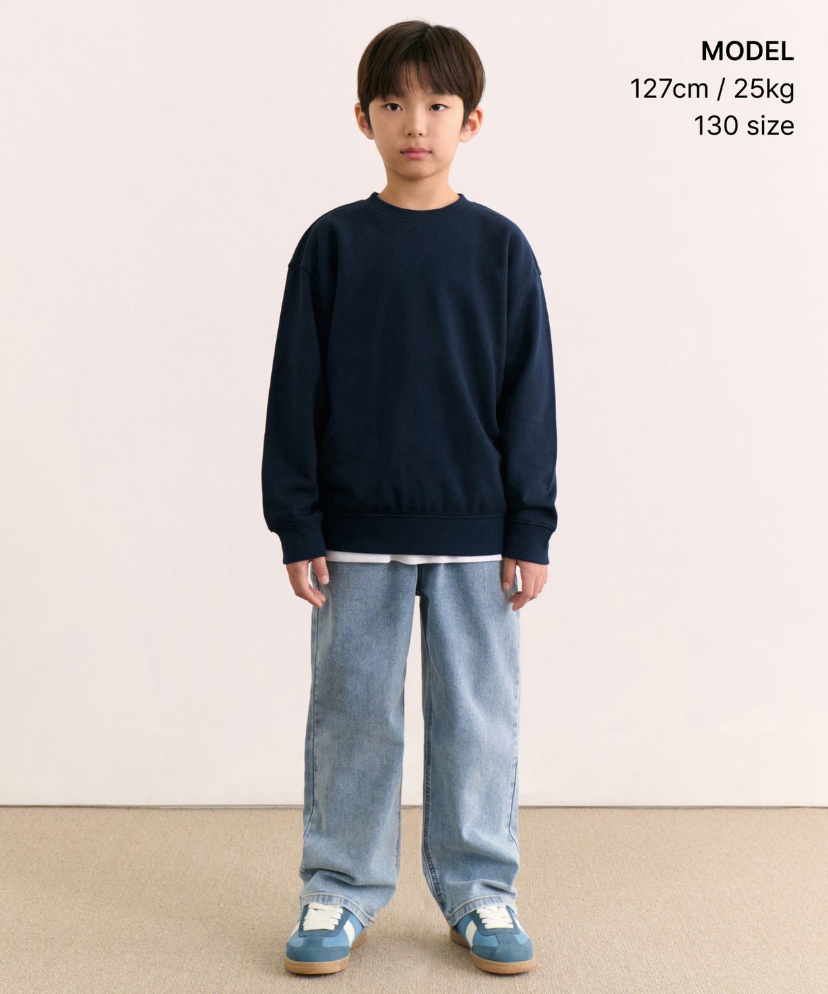 무신사 스탠다드 키즈(MUSINSA STANDARD KIDS) 와이드 데님 팬츠 [라이트 인디고]
