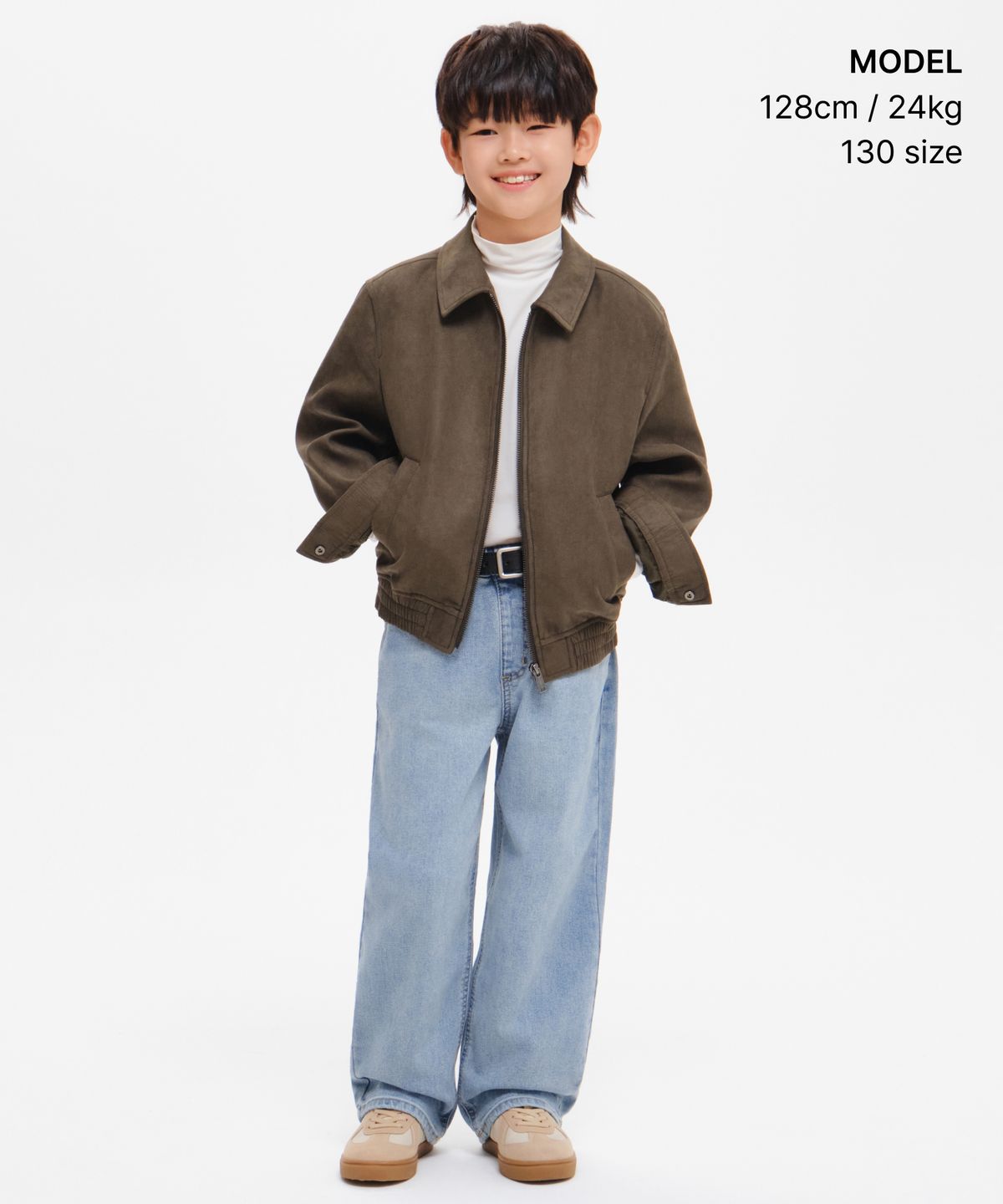 무신사 스탠다드 키즈(MUSINSA STANDARD KIDS) 와이드 데님 팬츠 [라이트 인디고]