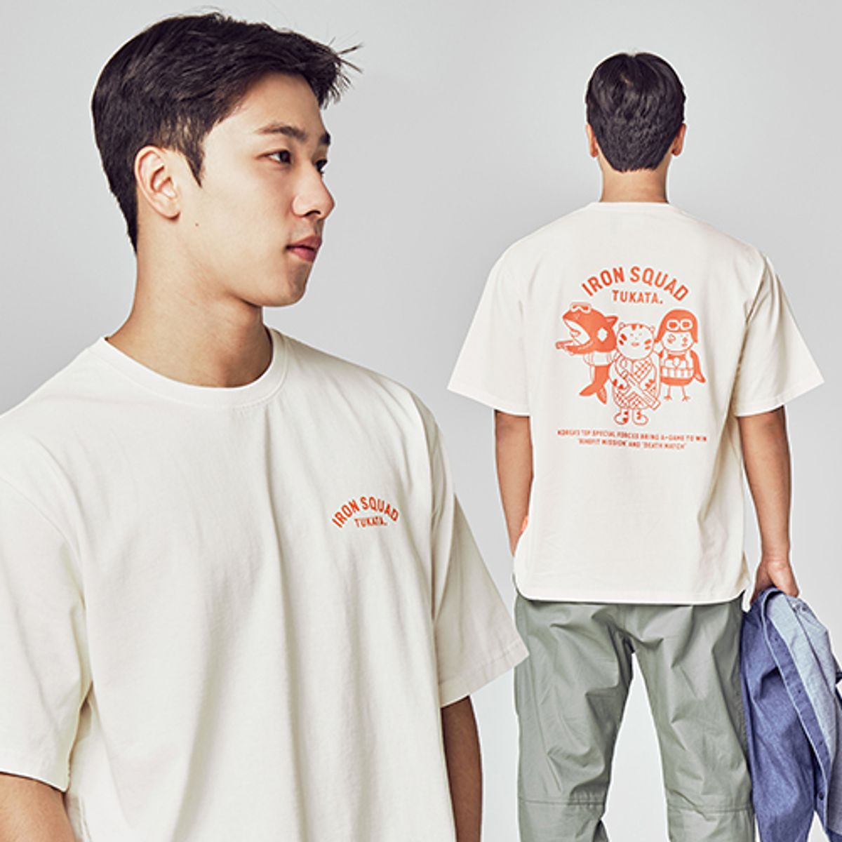 비토우(BE.T.OW) 강철 패밀리 반팔 티셔츠