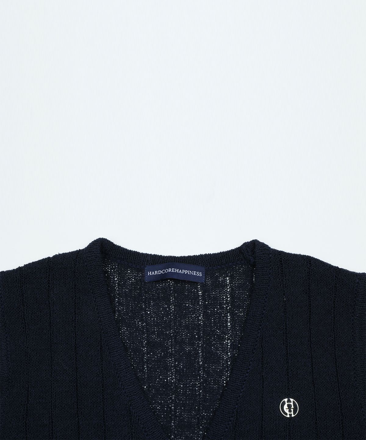 하드코어 해피니스(HARDCORE HAPPINESS) SIGNATURE LINEN KNIT VEST_NAVY