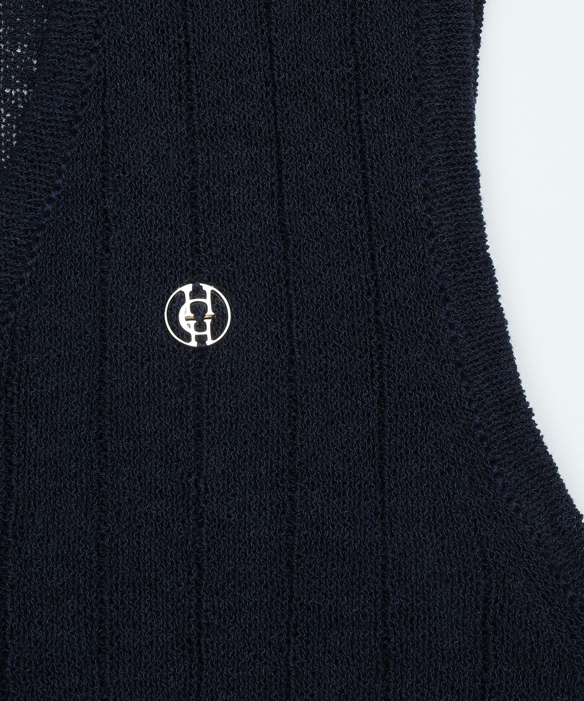 하드코어 해피니스(HARDCORE HAPPINESS) SIGNATURE LINEN KNIT VEST_NAVY