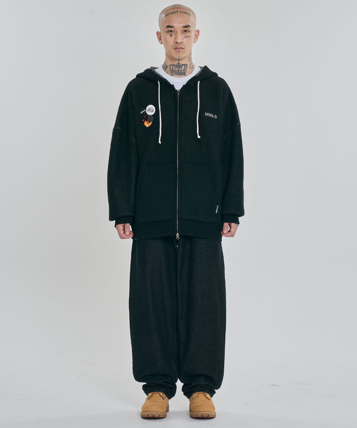 아조바이아조(AJOBYAJO) [PBA] DBOF Wool Knit Zip-Up Hoodie [BLACK]